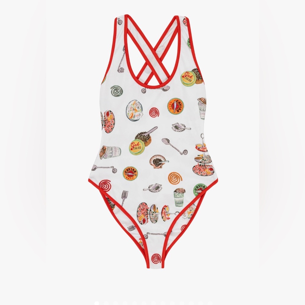 LISA SAYS GAH One Piece Swimsuit with Red Trim